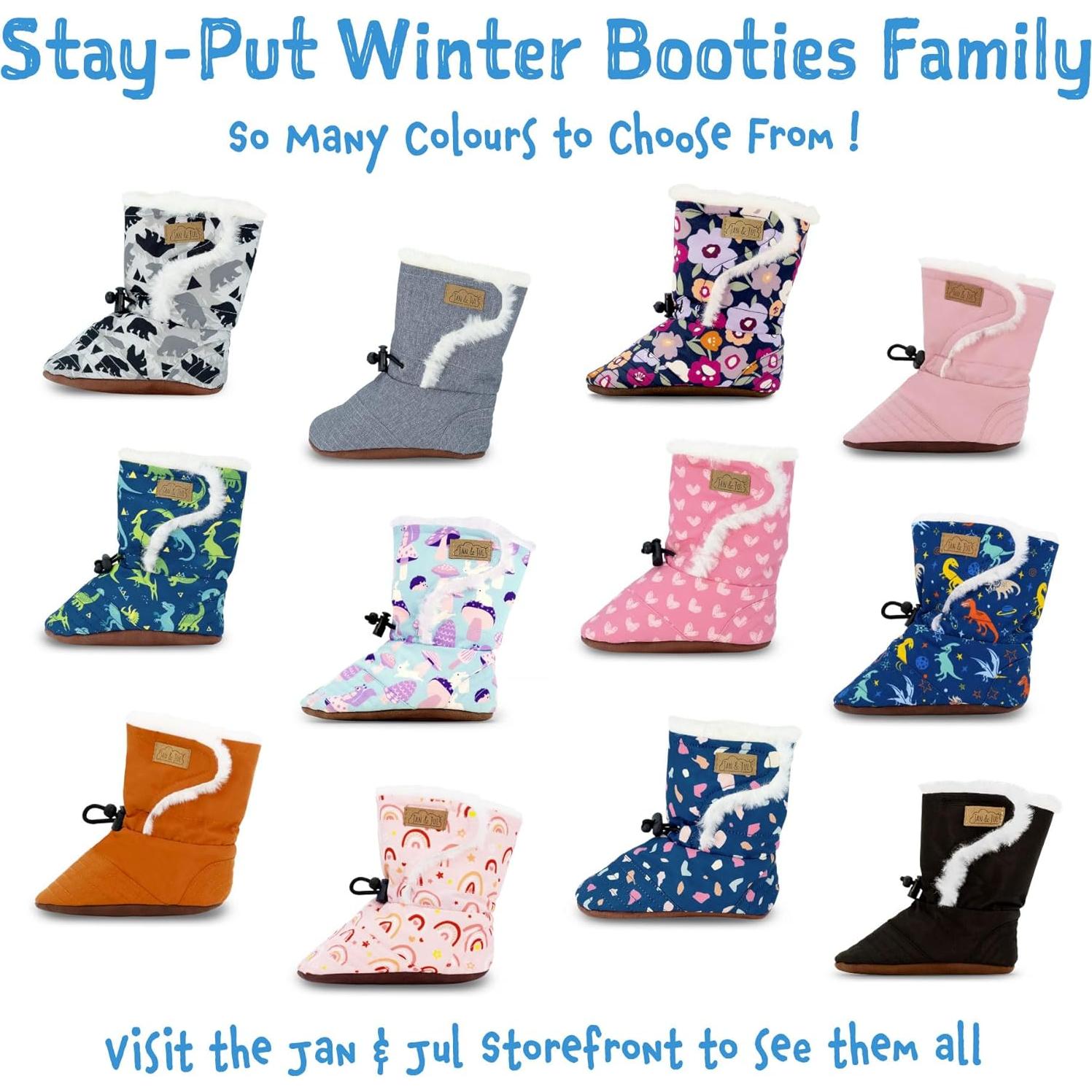 Botines de Invierno Jan & Jul para Bebés 3-12 Meses - Dinosaurios