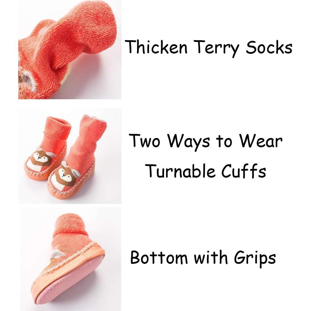 Mocasines Antideslizantes para Bebés 3 Pares Algodón 18-24M