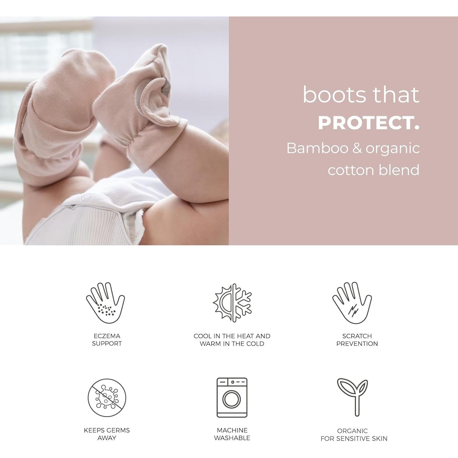 Botas de bebé Goumikids Rosa 3-6 meses de viscosa y algodón