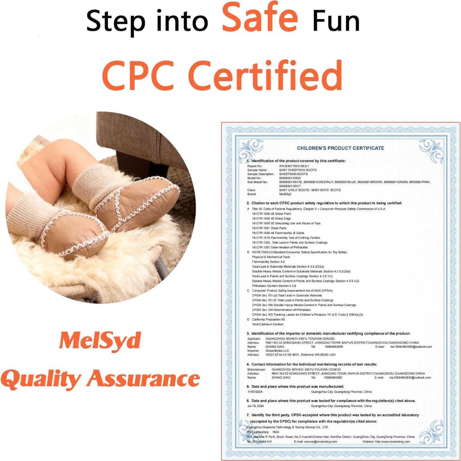 Botas de Felpa para Bebés Mel&Syd - Piel de Oveja Unisex 6-12 Meses