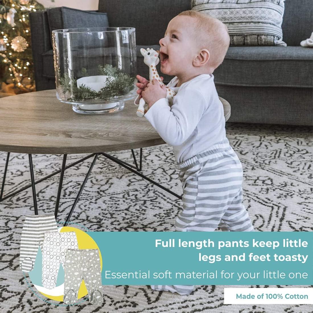 Pantalones de pie de algodón Spasilk para bebés varones - 3 unidades