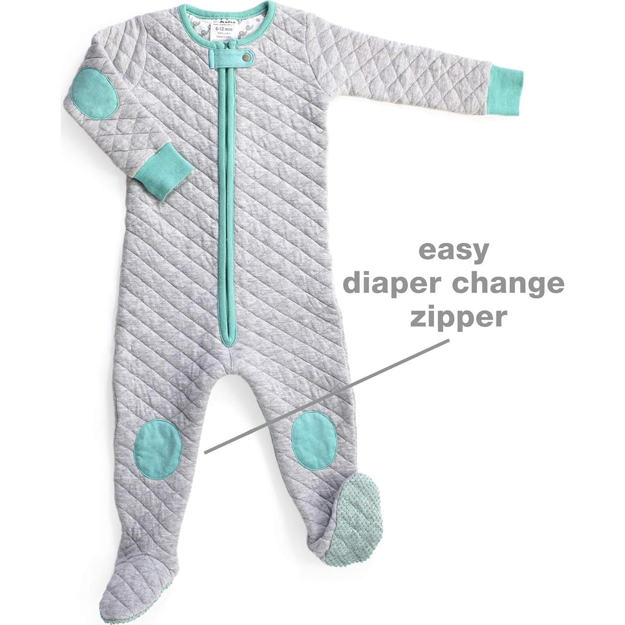 Pijama Acolchado de Algodón Baby Deedee Gris Melange 3-6 Meses