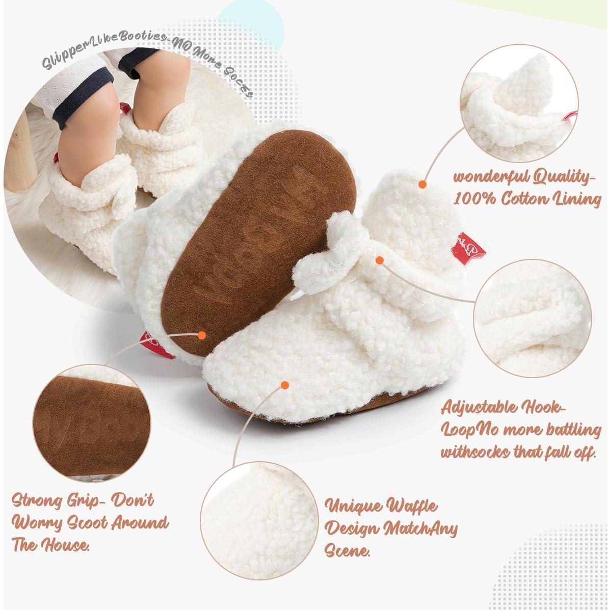 Botines Antideslizantes de Forro Polar para Bebés 0-6 Meses