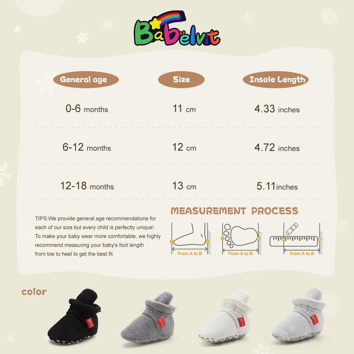 Botines de Forro Polar Babelvit para Bebé 12-18 Meses Antideslizantes