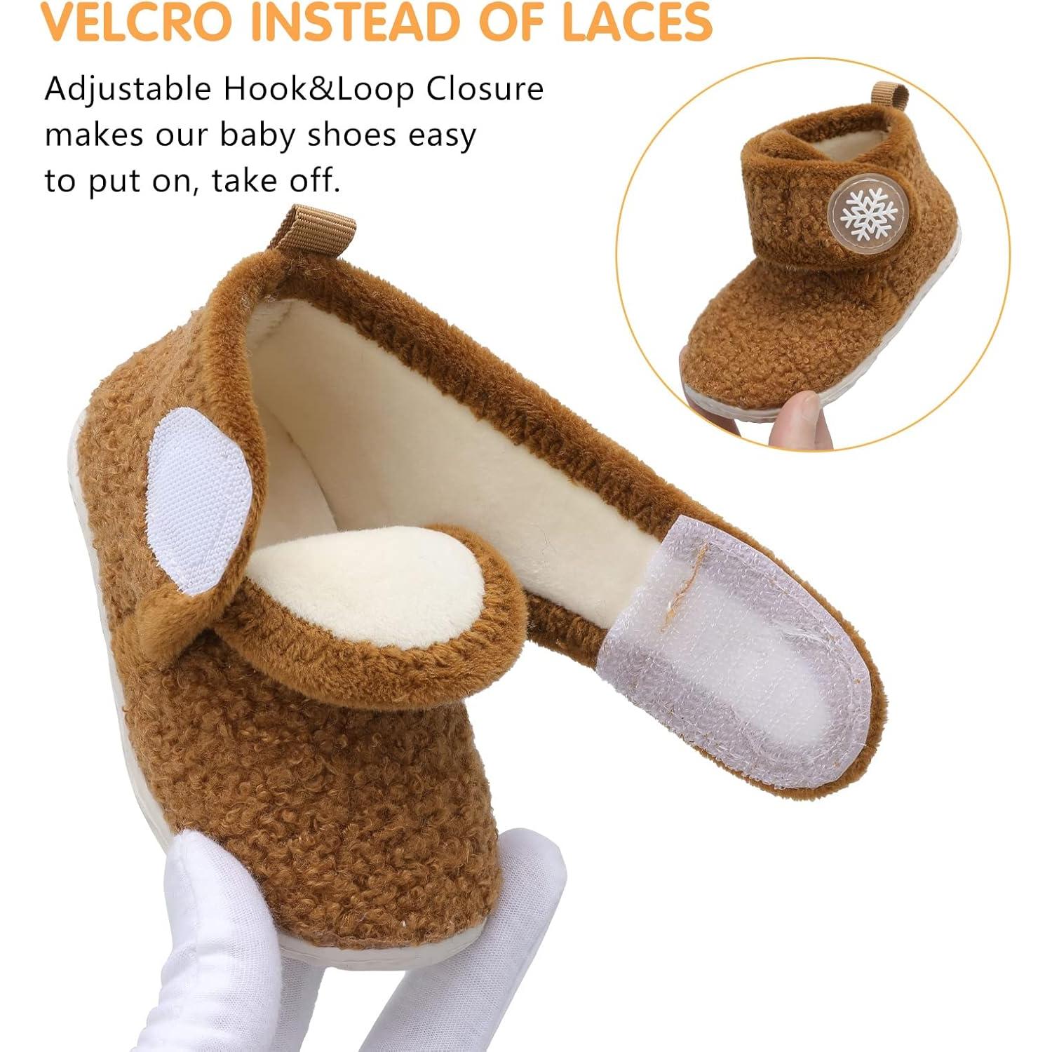 Botines para Bebés FEETCITY 6-12 Meses Marrón Oscuro Antideslizante