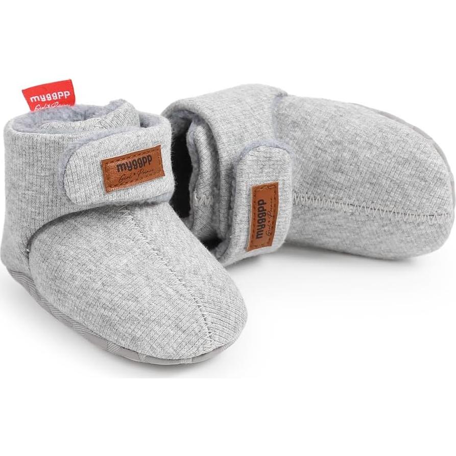 Botines para Bebés 6-12 Meses Gris - Zapatillas Cálidas