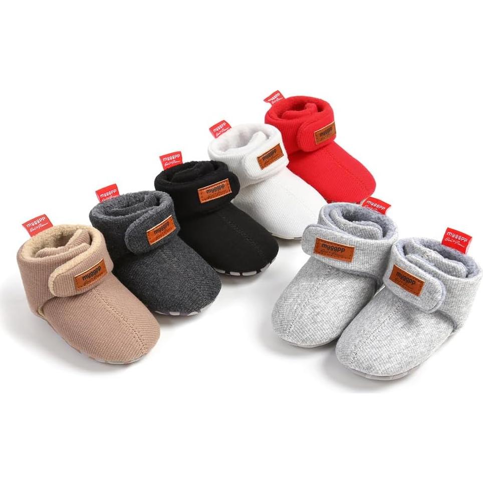 Botines para Bebés 6-12 Meses Gris - Zapatillas Cálidas