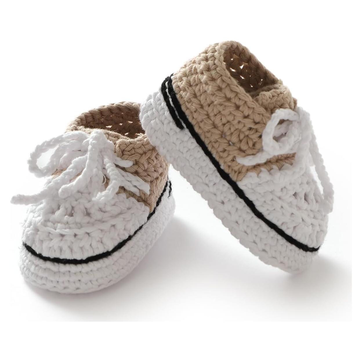 Botines de Bebé de Ganchillo Mimixiong 0-3 Meses Beige