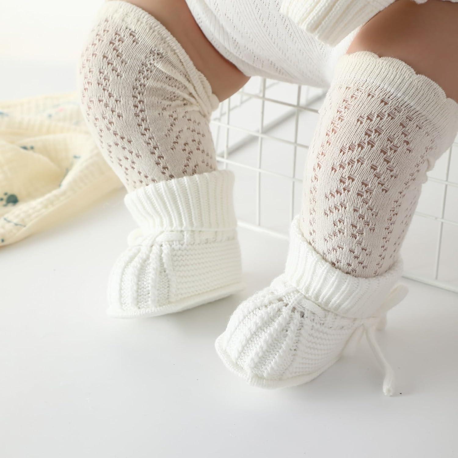 Botines para Bebé Loyfoky 0-3 Meses Lavables a Máquina Crema Blanco
