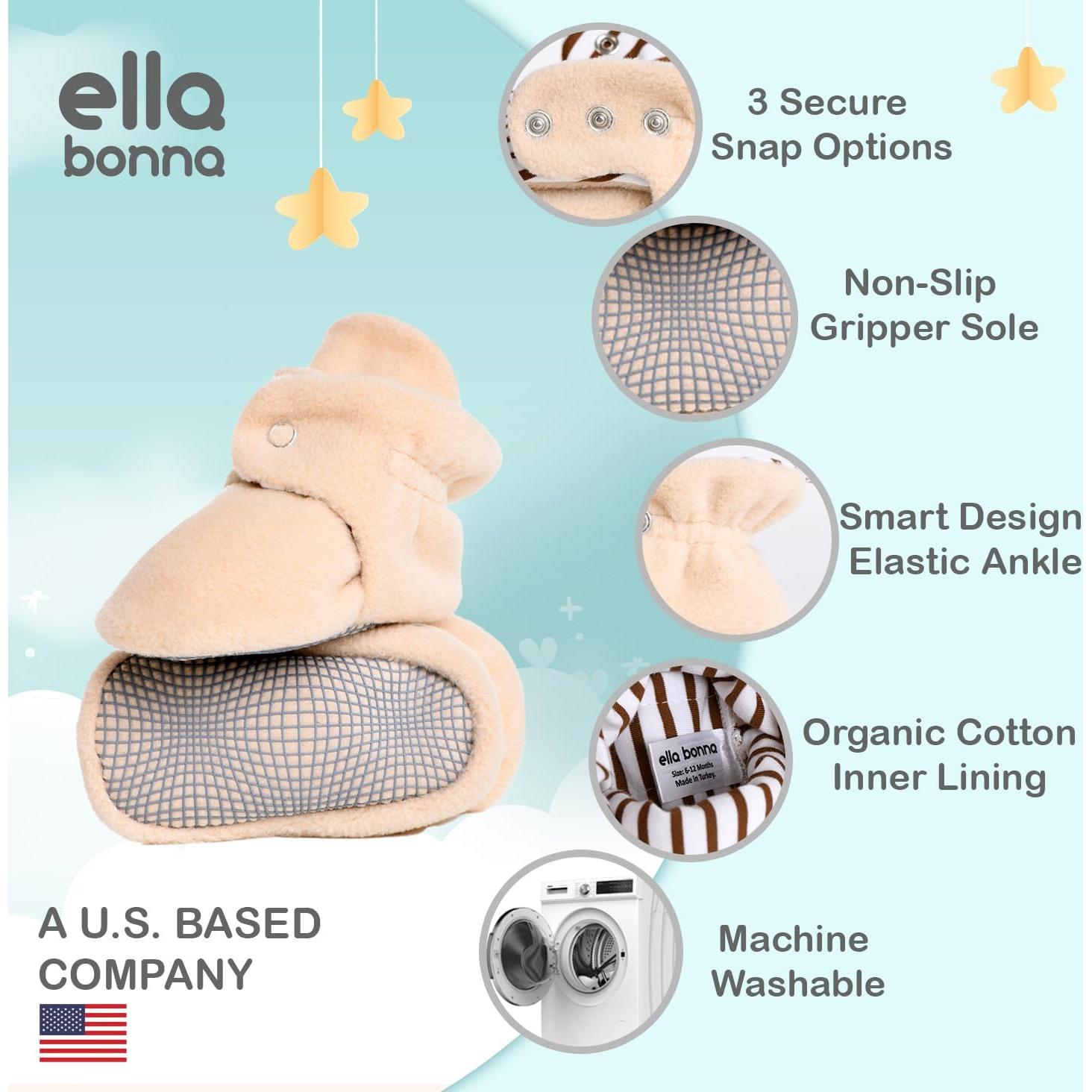 Botines de Forro Polar Ella Bonna para Bebés 6-12 Meses Burdeos