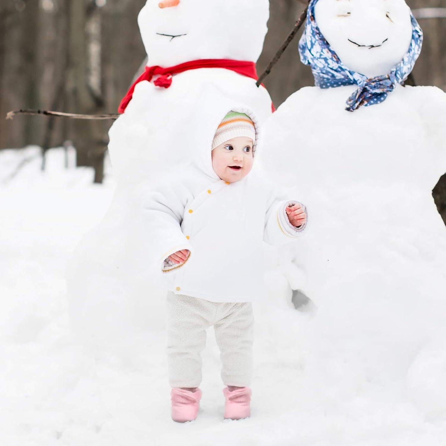 Botines de Forro Polar Unisex SATINIOR + 3 Calcetines Bebé