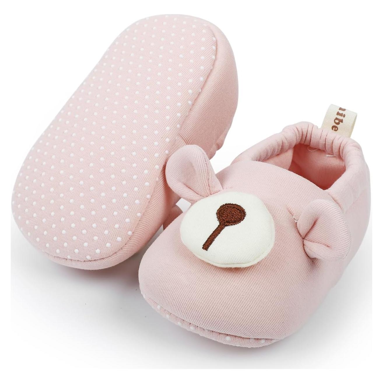Botines para Bebés KARUNEL Rosa 0-6 Meses Algodón Antideslizantes