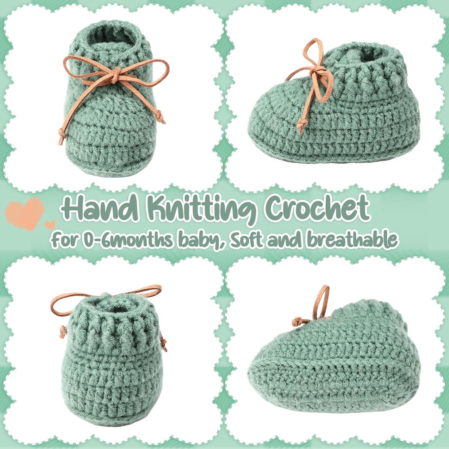 2 Pares de Botines de Bebé Jeere Algodón 0-6 Meses Blanco Verde