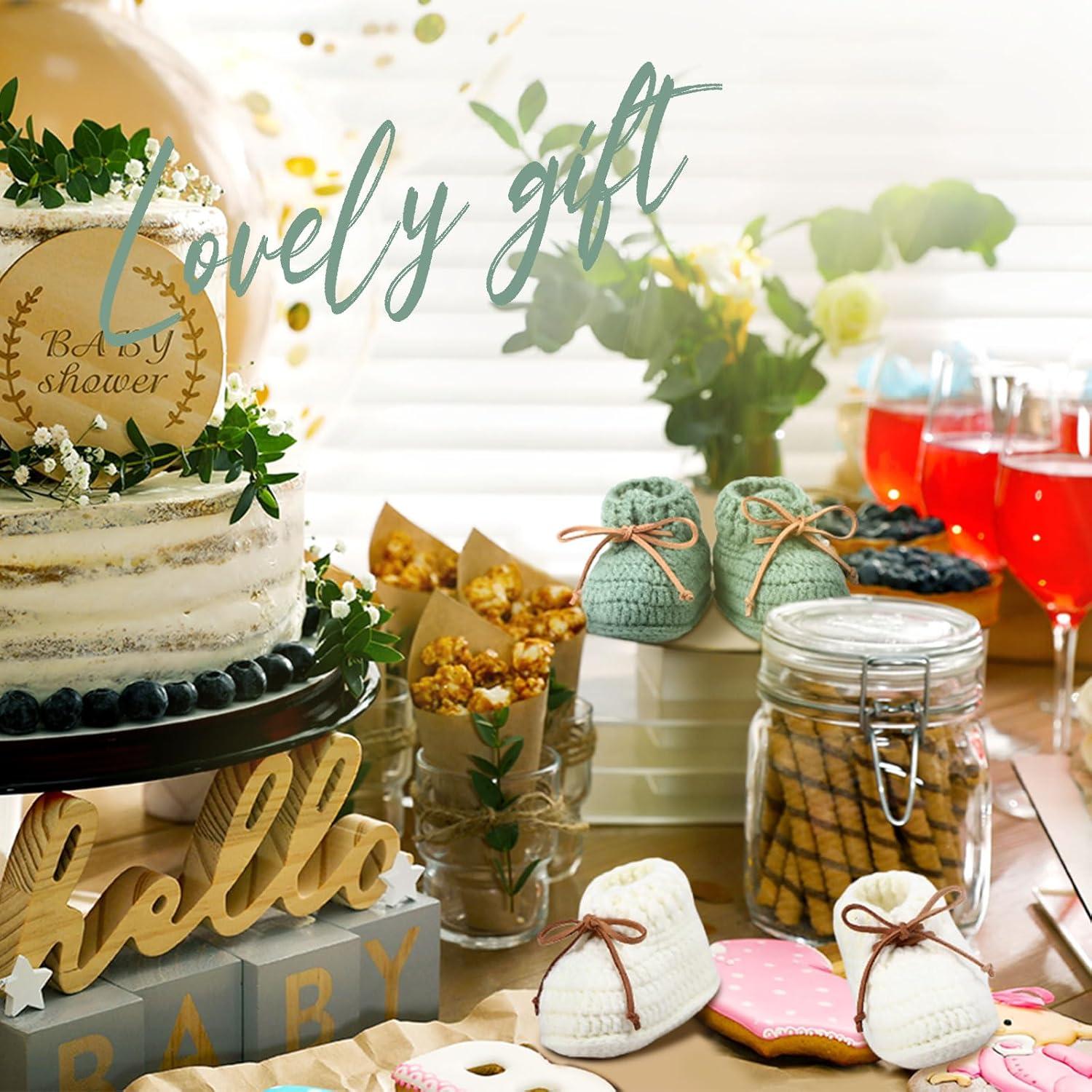 2 Pares de Botines de Bebé Jeere Algodón 0-6 Meses Blanco Verde