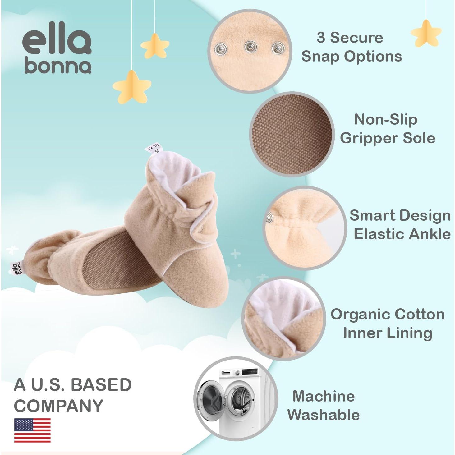 Botines de Felpa Orgánica para Bebés Ella Bonna 0-6 Meses