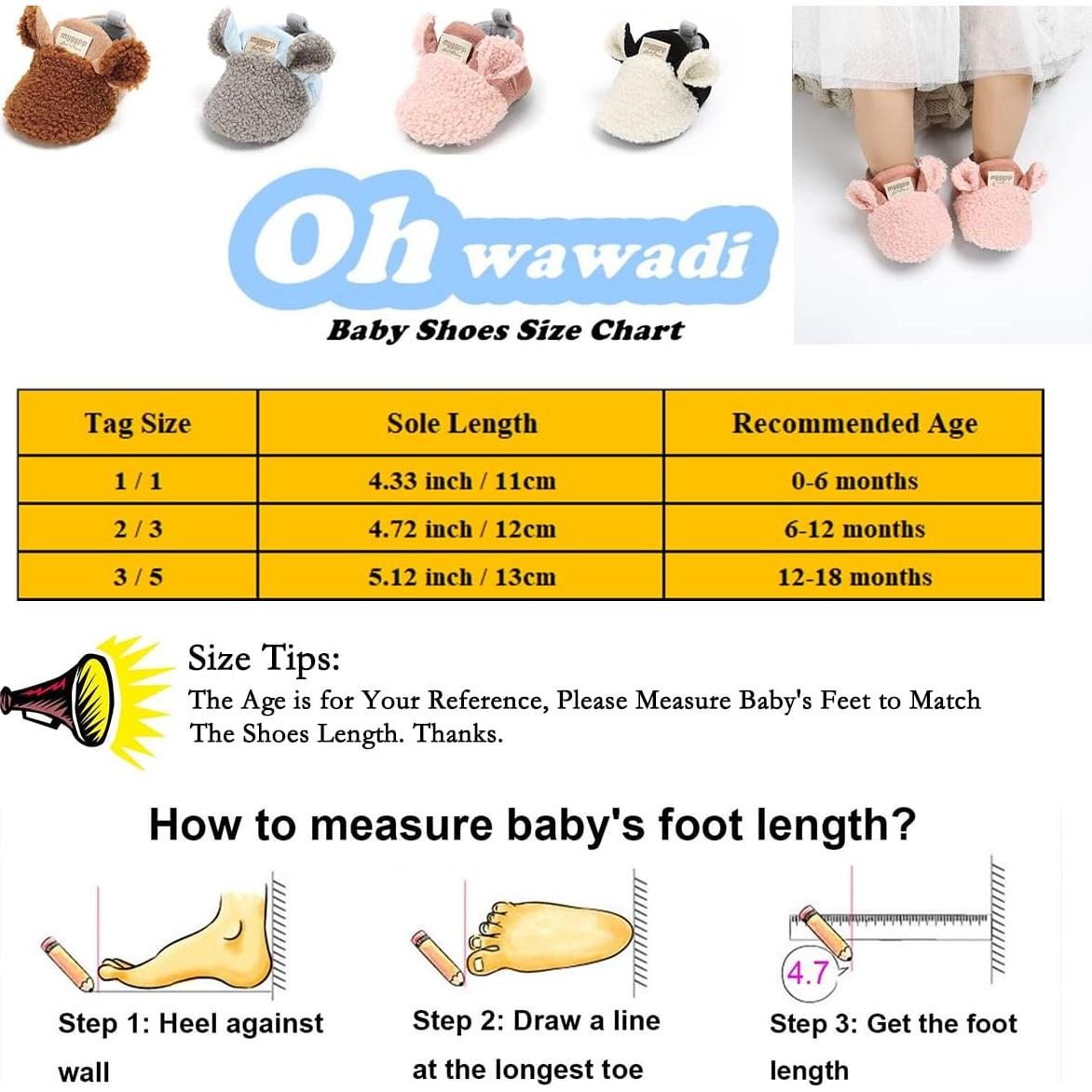 Botines Infantiles Ohwawadi para Bebés 12-18 Meses Rosa