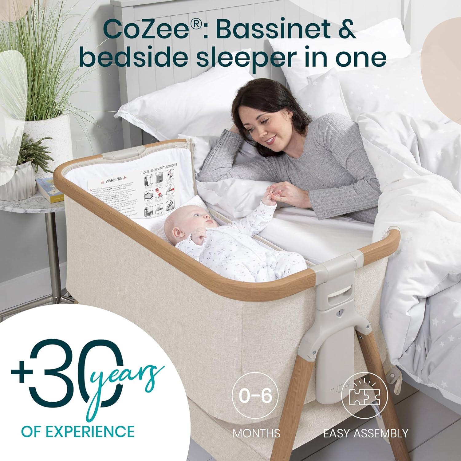 Cuna Lateral Plegable CoZee Tutti Bambini - 6 Alturas, Colchón Incluido