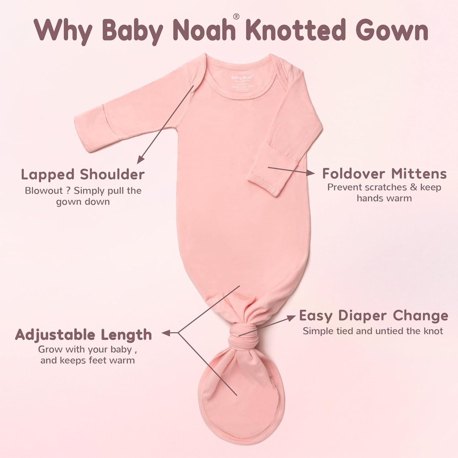 Conjunto de 2 Vestidos de Bebé Baby Noah 0-3 Meses Suaves