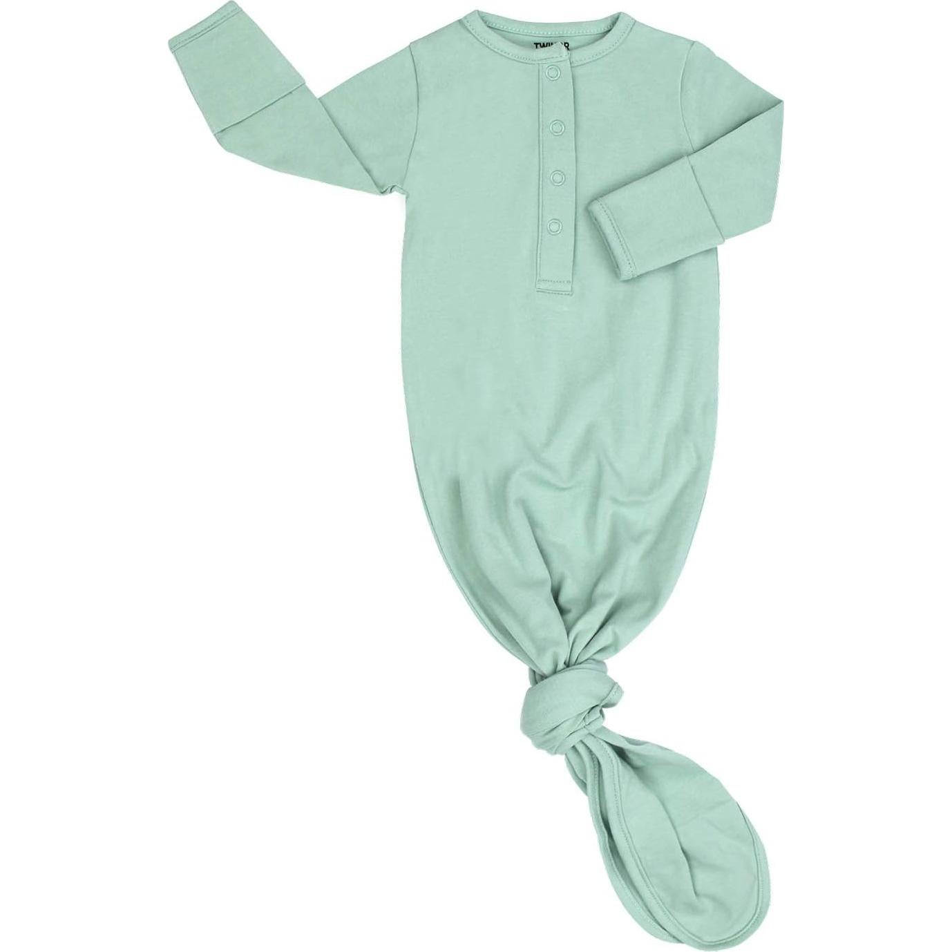 Bata Anudada para Bebé TWINOR Verde Claro con Sombrero y Diadema