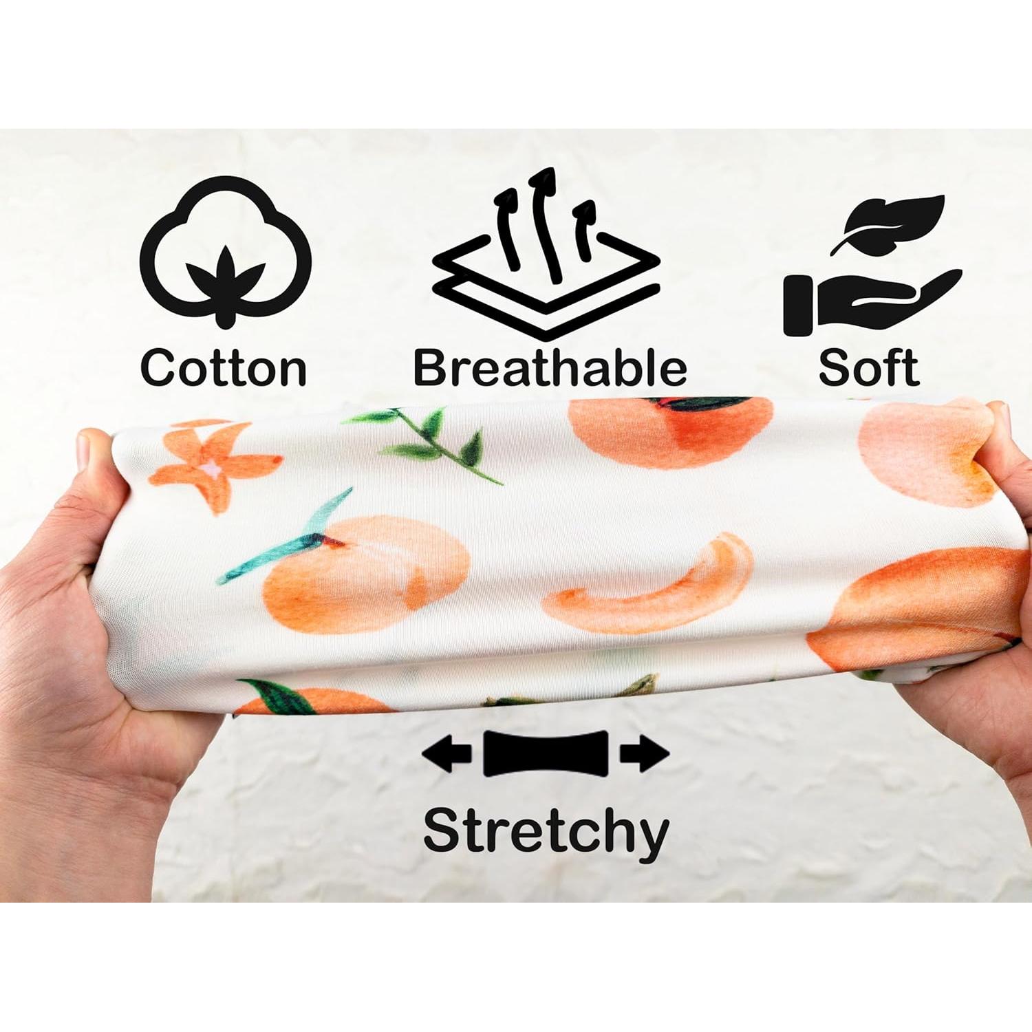 Conjunto vestido y diadema algodón suave 0-3 meses melocotón