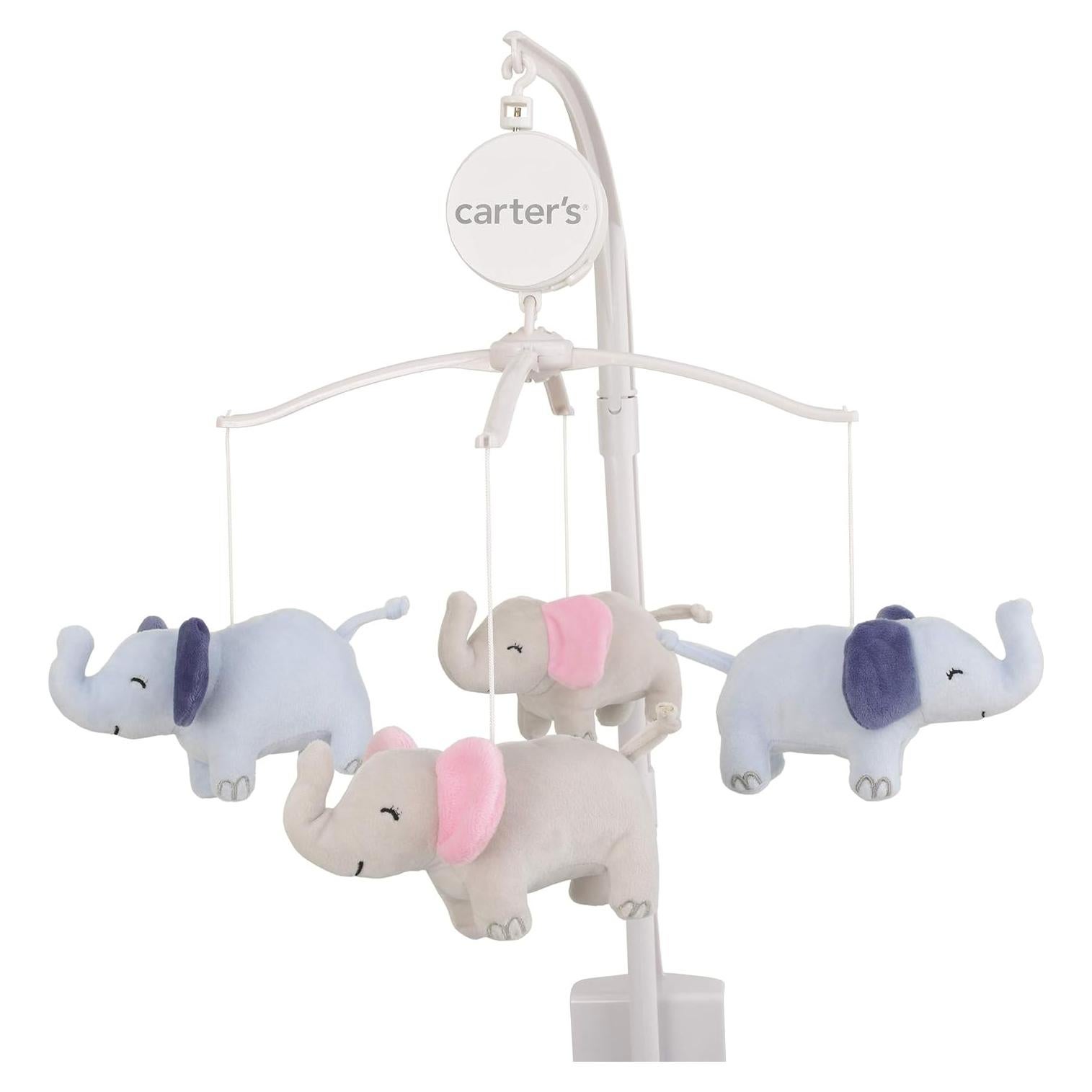 Móvil Musical Elefantes Florales Carter's Pérsico y Gris