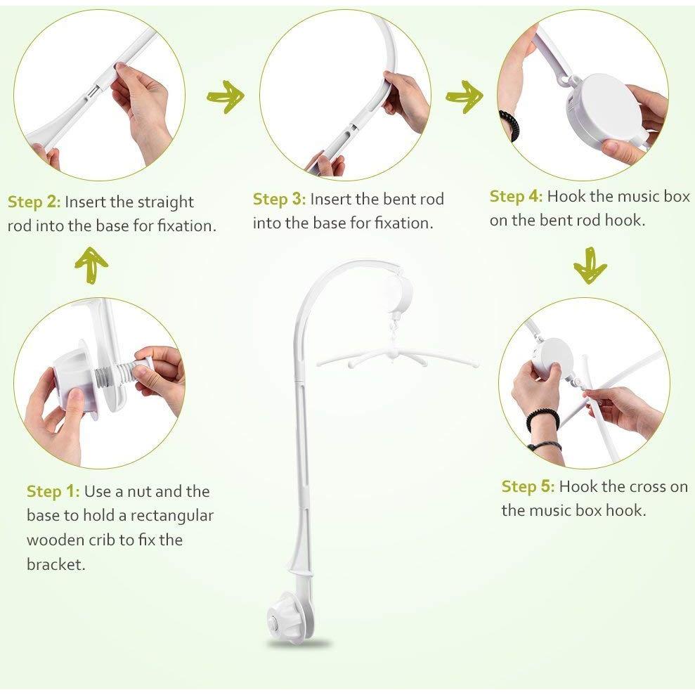 Soporte de Móvil para Cuna de Bebé AGPtek 87.9 cm Blanco