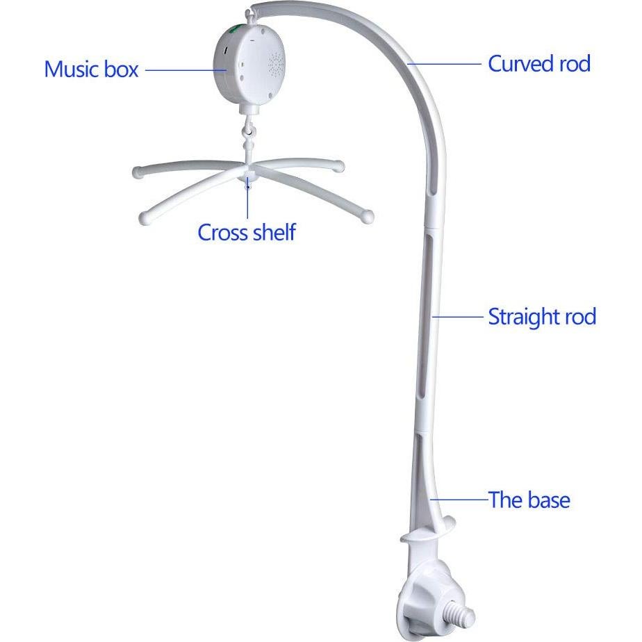 Soporte de Móvil para Cuna de Bebé AGPtek 87.9 cm Blanco