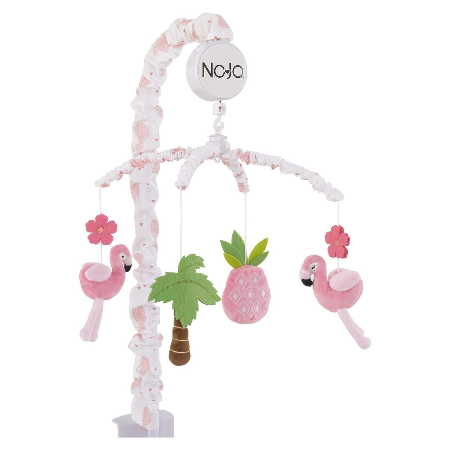 Móvil Musical NoHo Tropical Flamingo con Flores y Piña