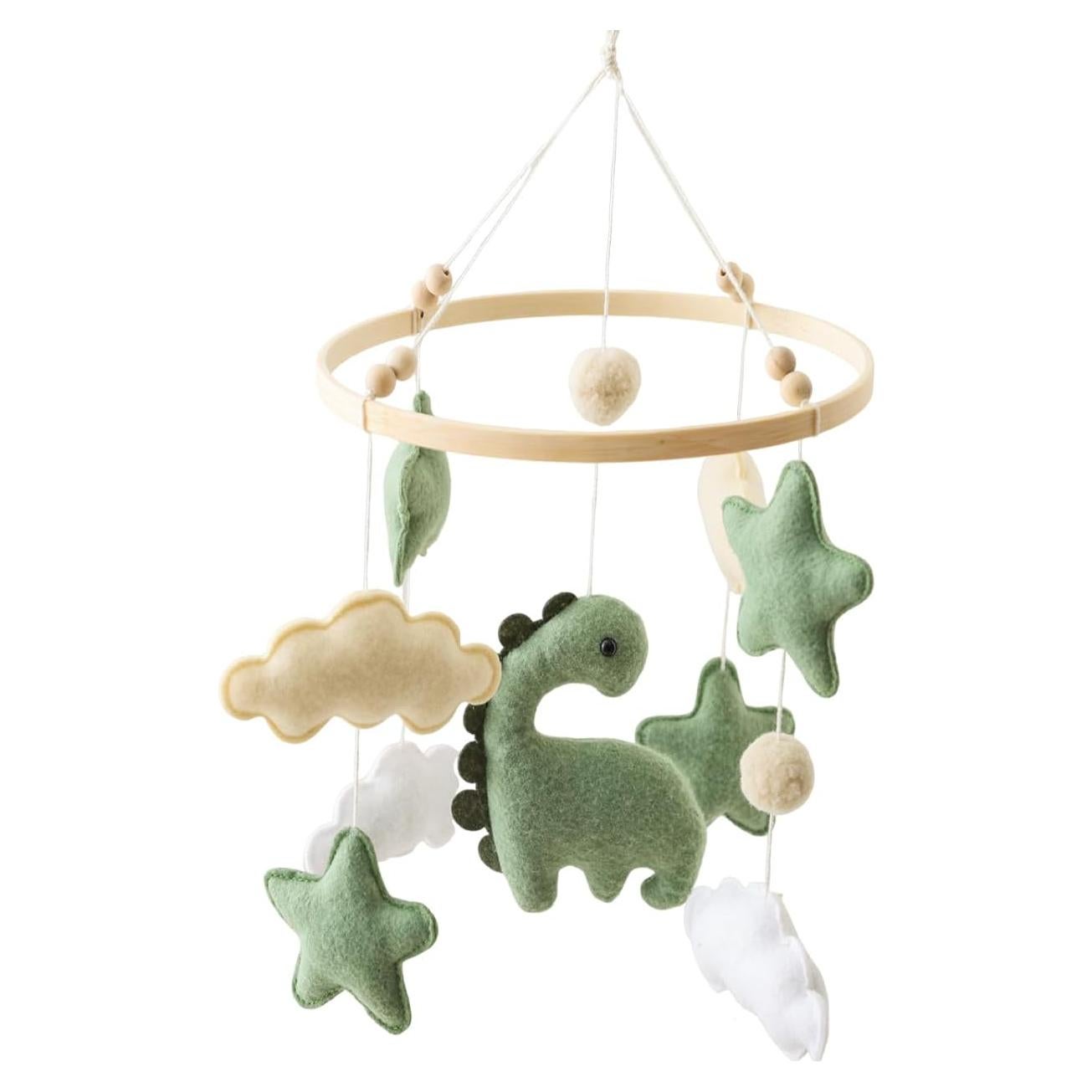 Móvil de Bebé Ceecolia Dinosaurio Verde con Nubes 24.4 cm