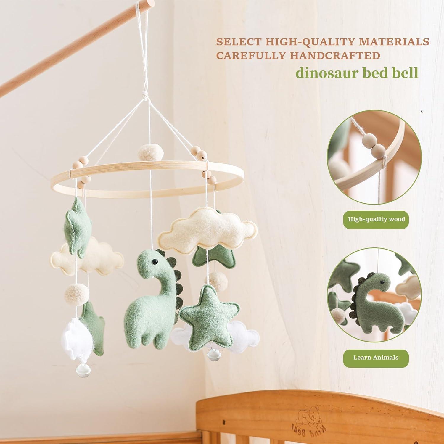 Móvil de Bebé Ceecolia Dinosaurio Verde con Nubes 24.4 cm