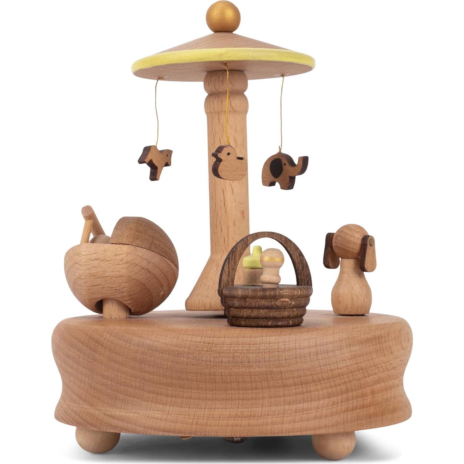 Figurita Musical de Madera Cottage Garden Bebé Durmiendo 15 cm