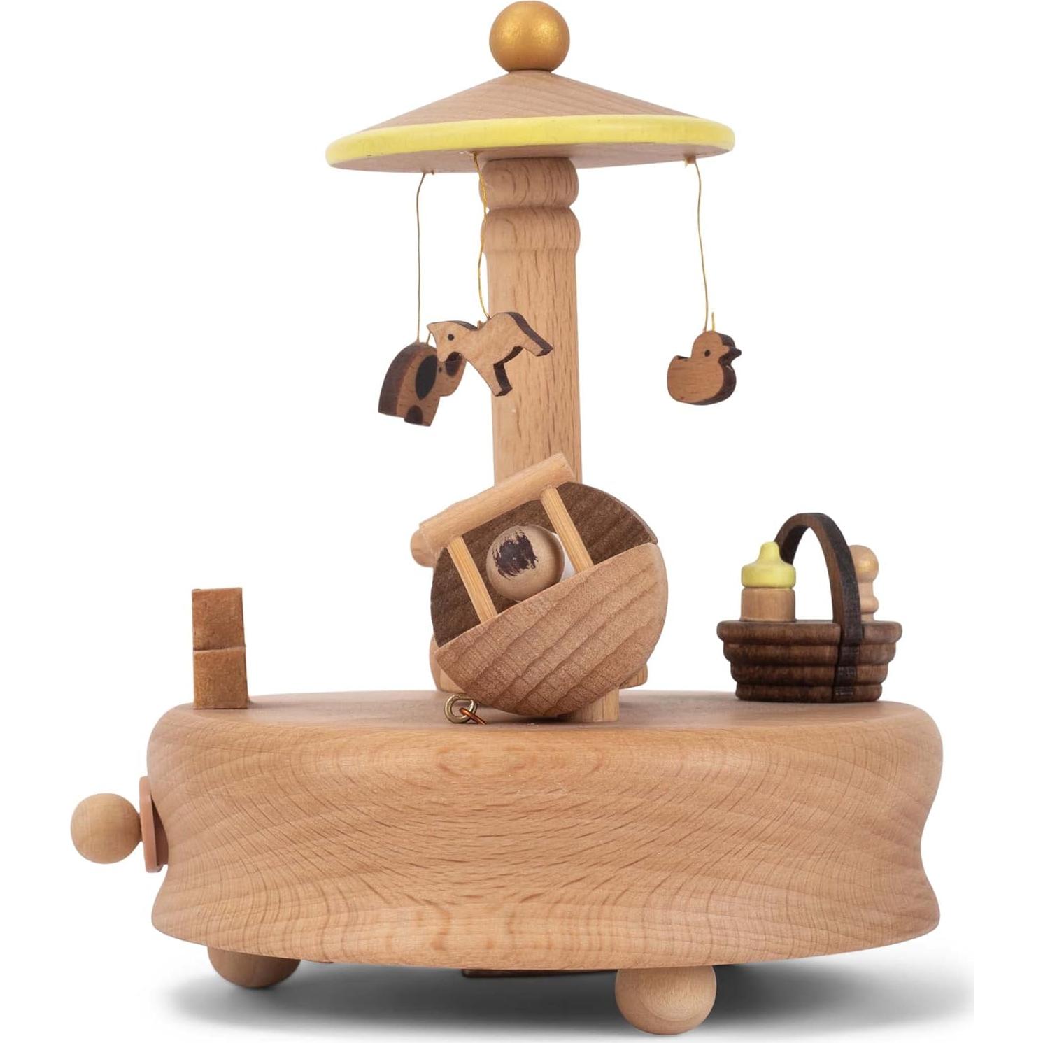 Figurita Musical de Madera Cottage Garden Bebé Durmiendo 15 cm