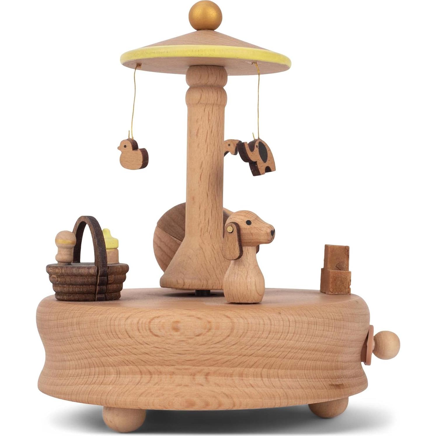 Figurita Musical de Madera Cottage Garden Bebé Durmiendo 15 cm