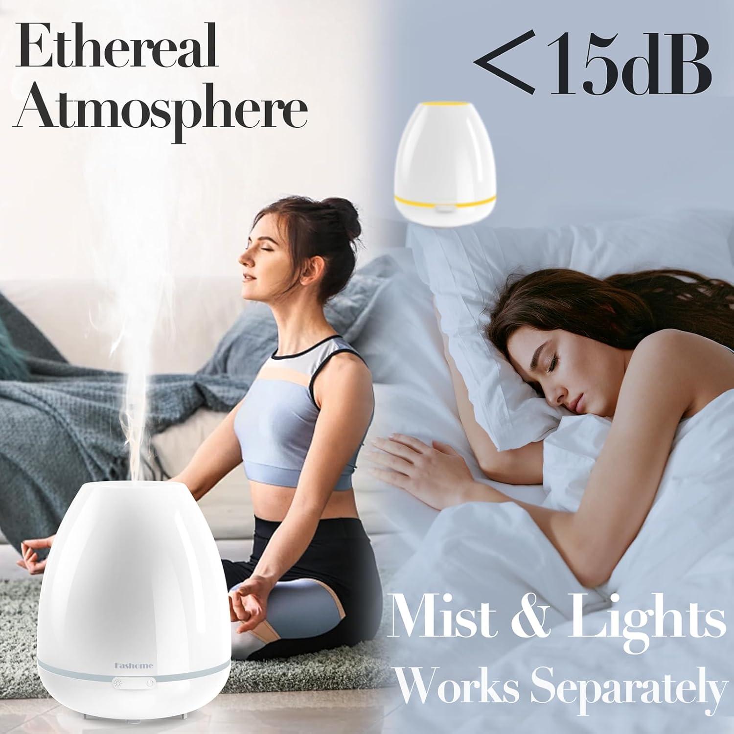 Difusor de Aceite Esencial Fashome 300ml con Luz LED 7 Colores