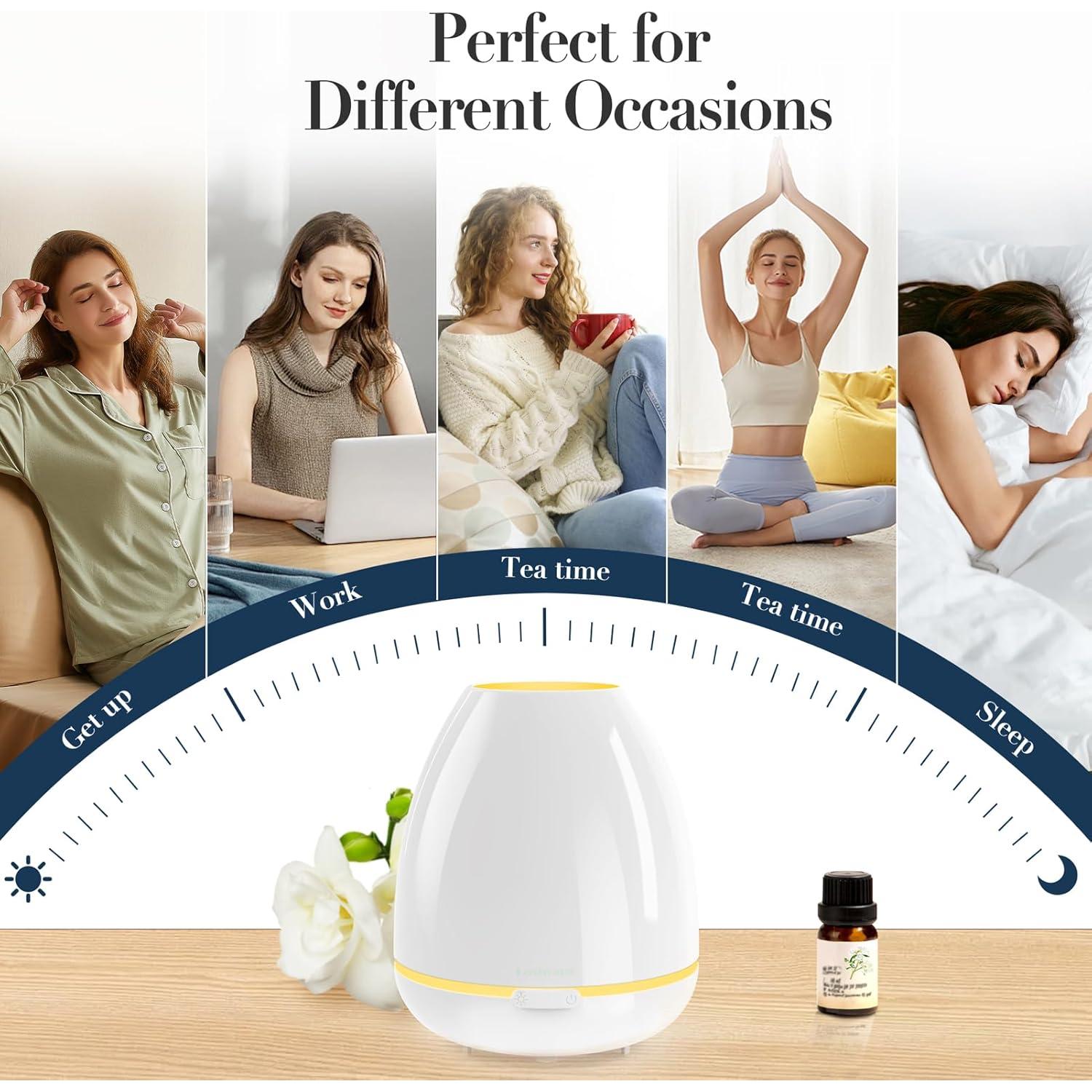 Difusor de Aceite Esencial Fashome 300ml con Luz LED 7 Colores