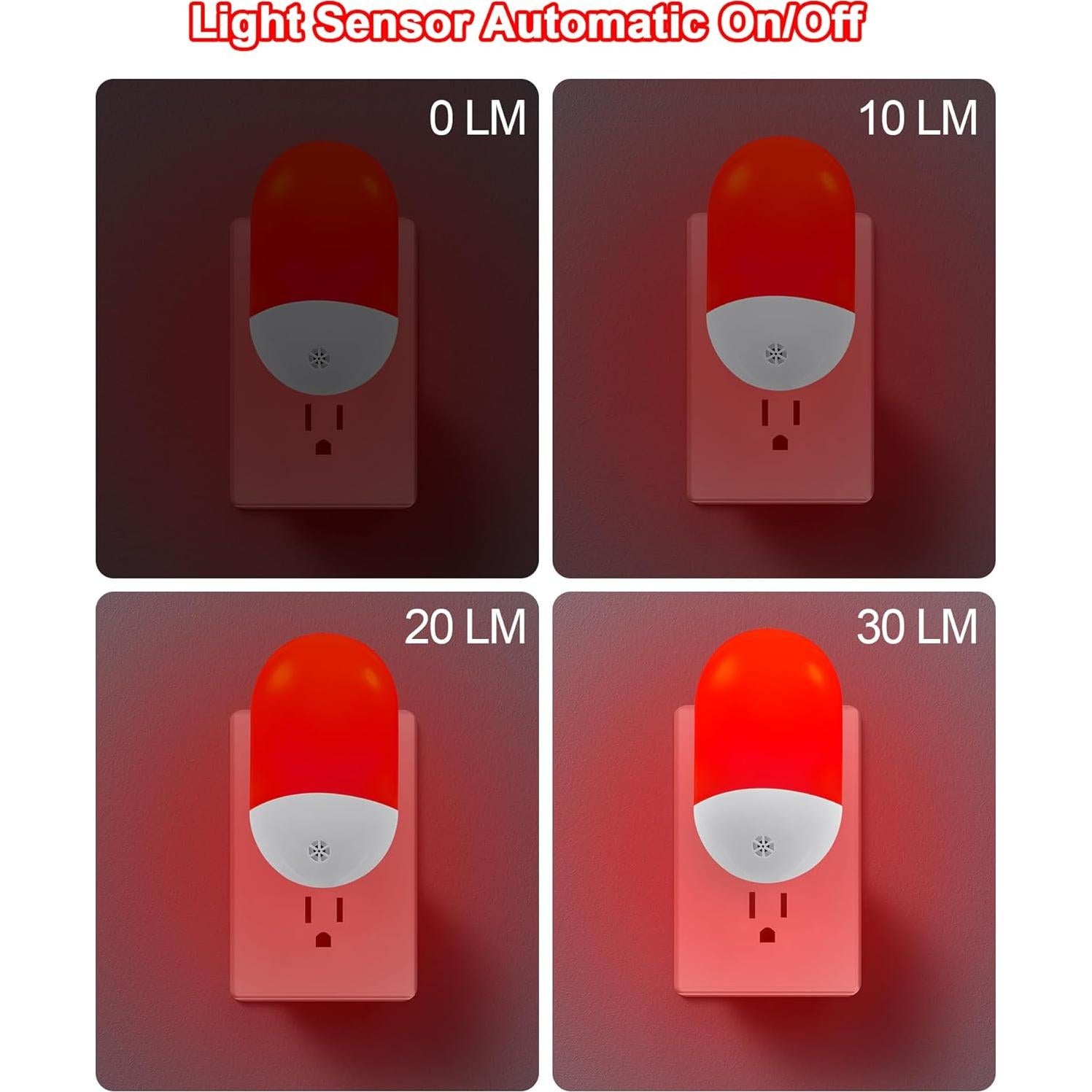 Luz Nocturna Roja LED Finezeal 670nm - Paquete de 3