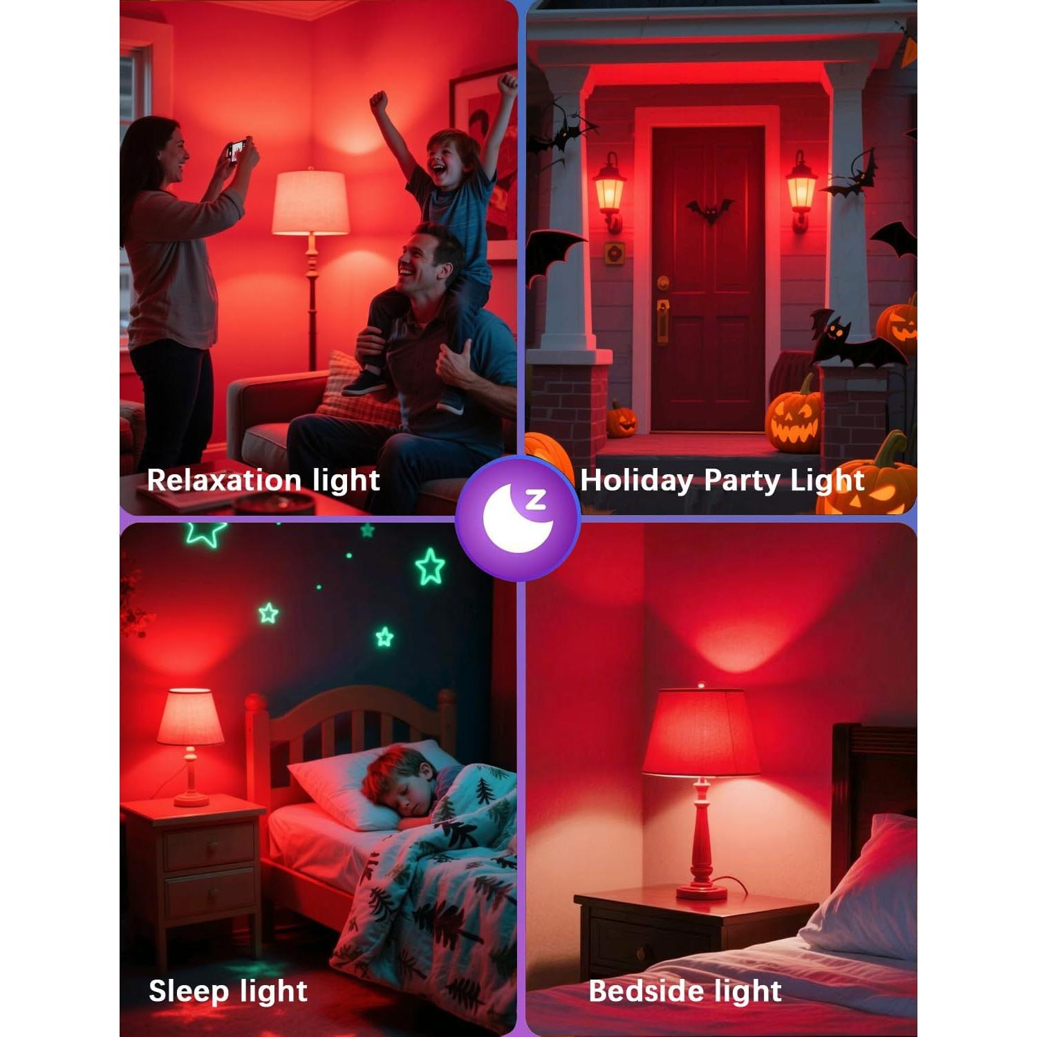 Bombilla LED Roja Regulable Angyues 5W E26 630nm Bloqueo Luz Azul