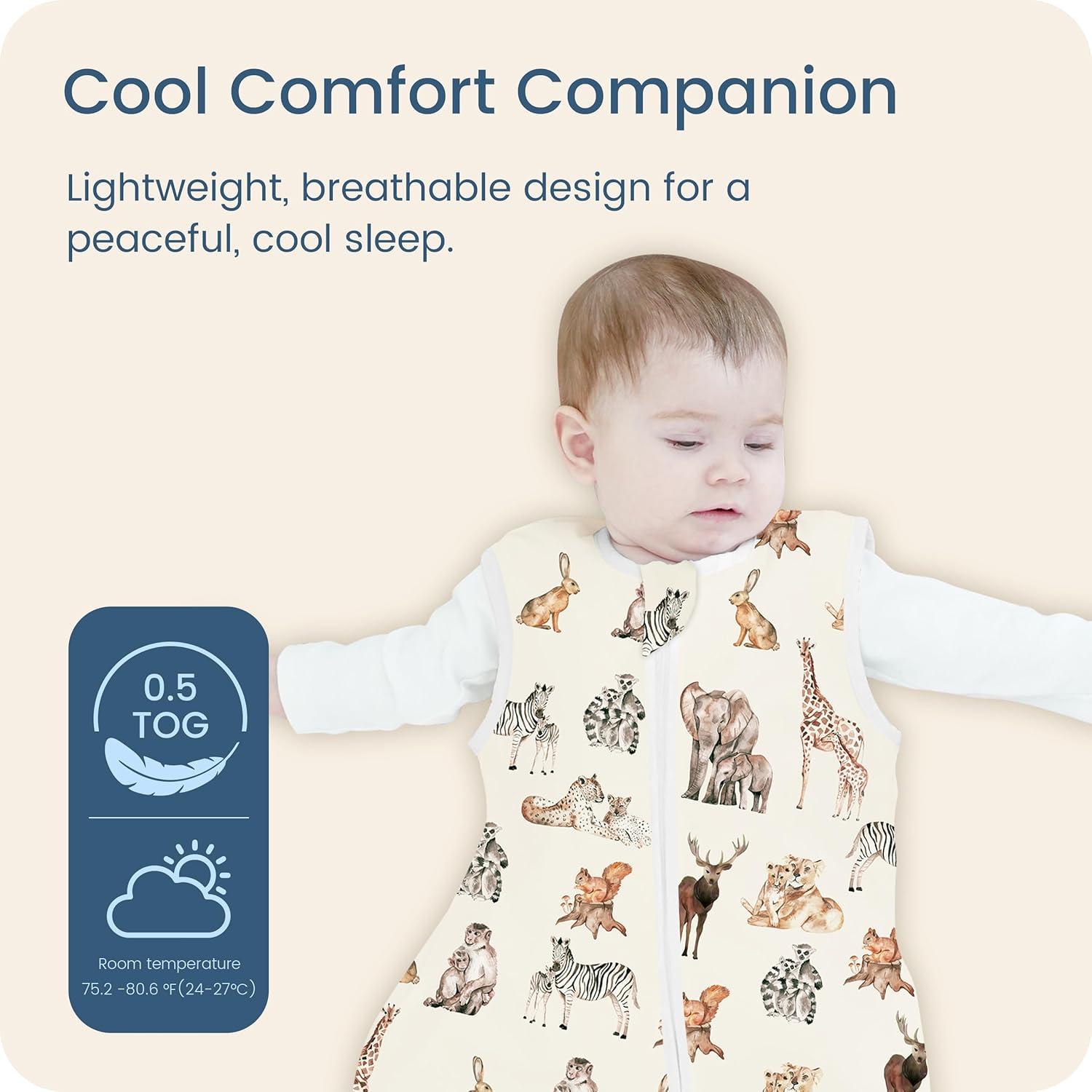 Saco de Sueño para Bebés 0-6 Meses TotBasic 2-Pack 0.5 TOG