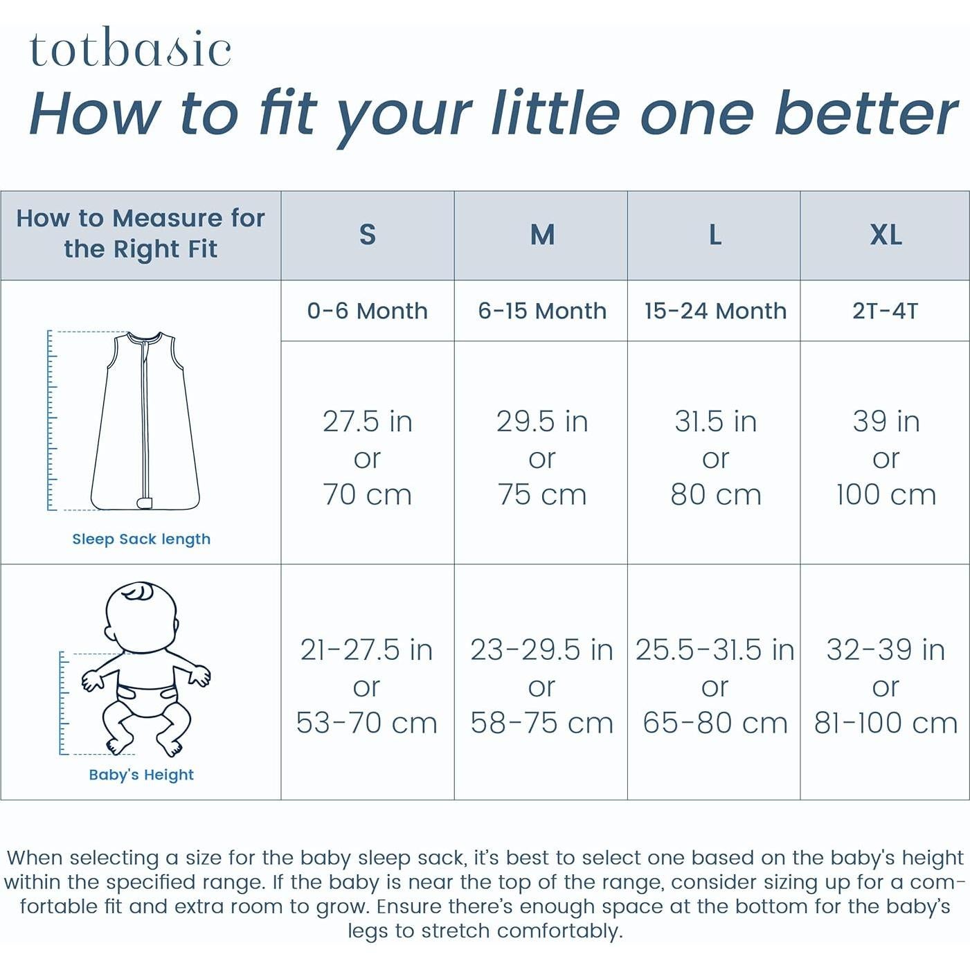 Saco de Sueño para Bebés 0-6 Meses TotBasic 2-Pack 0.5 TOG