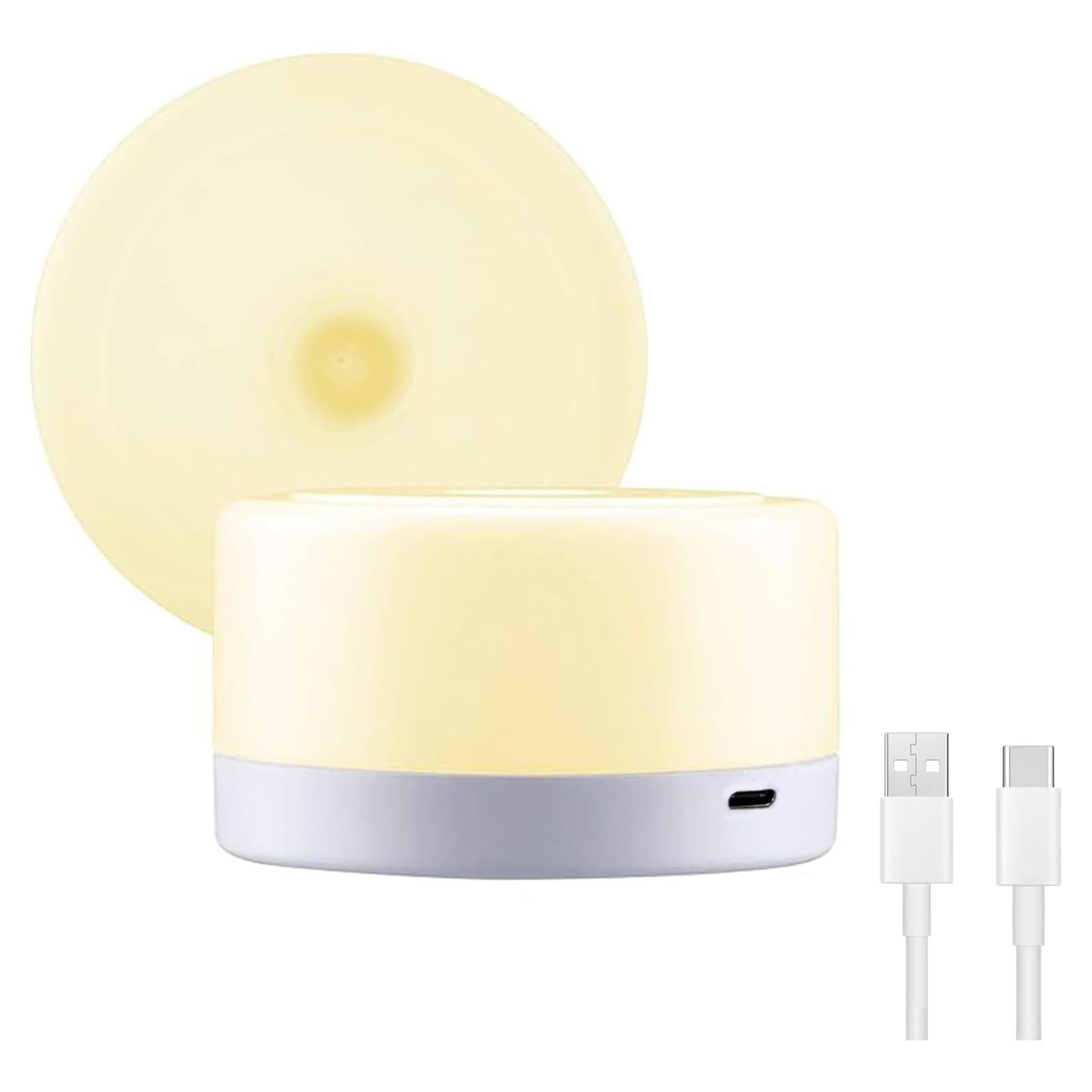 Luz Nocturna Táctil S SELDORAUK Cálido Blanco 2Pack Recargable