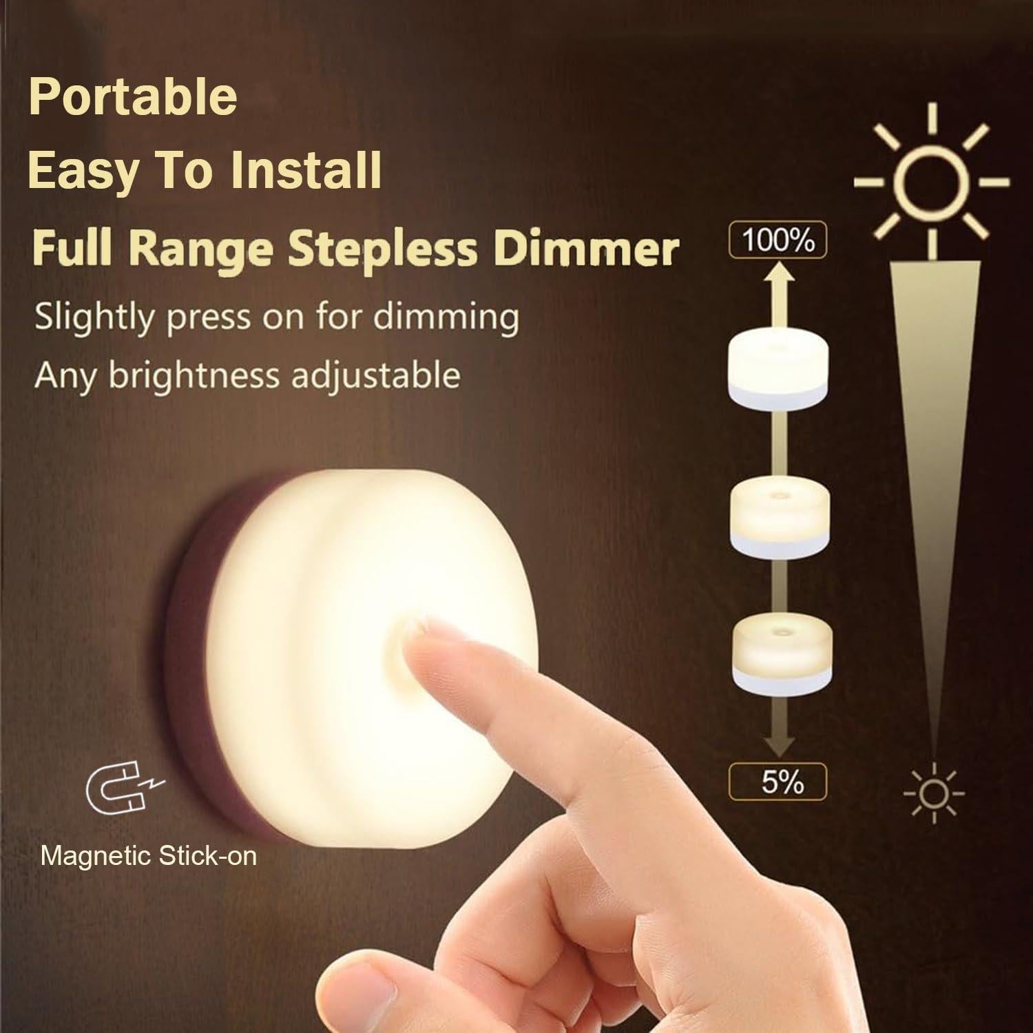 Luz Nocturna Táctil S SELDORAUK Cálido Blanco 2Pack Recargable