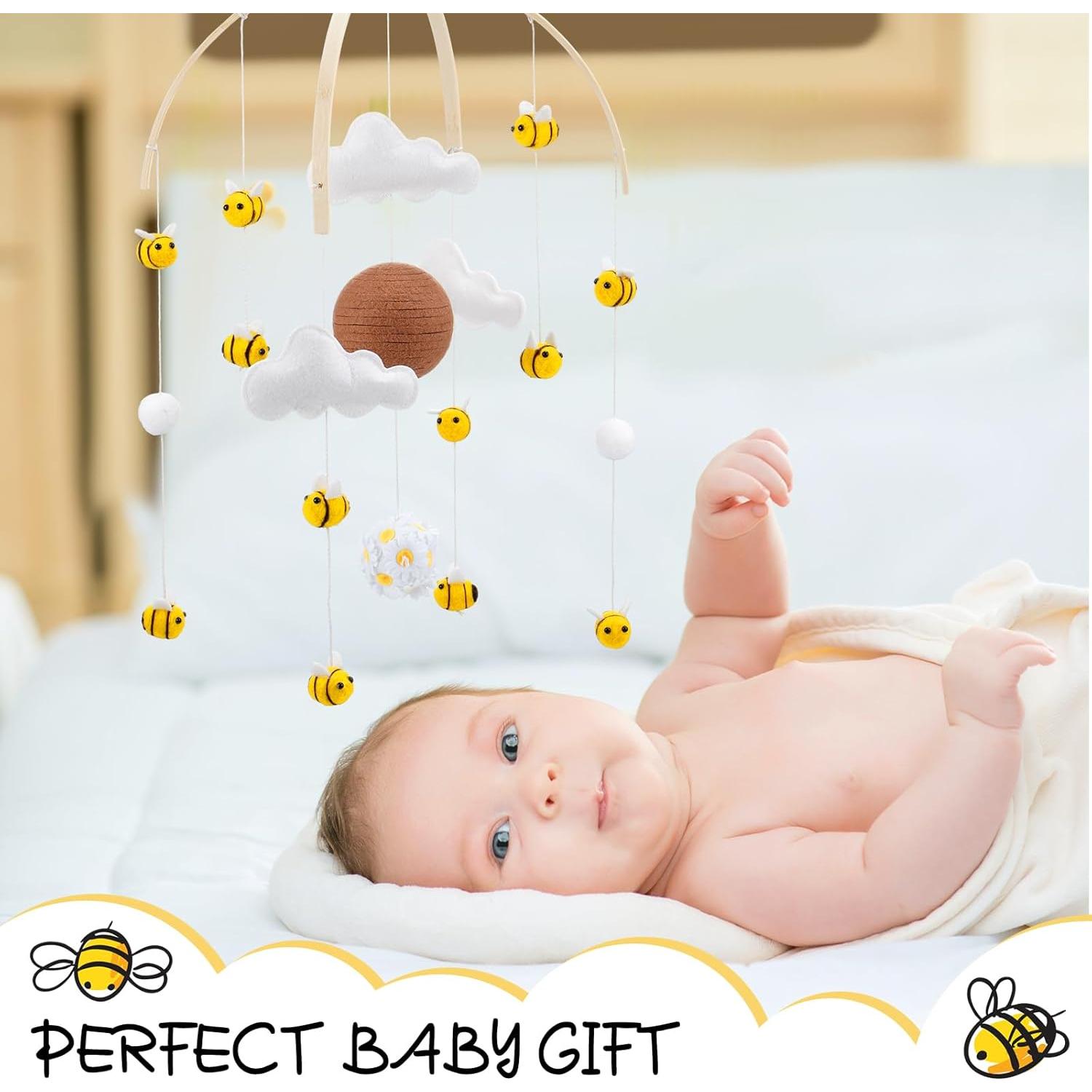Móvil de Bebé Abeja CPEGHDVM 26 cm Fieltro y Algodón