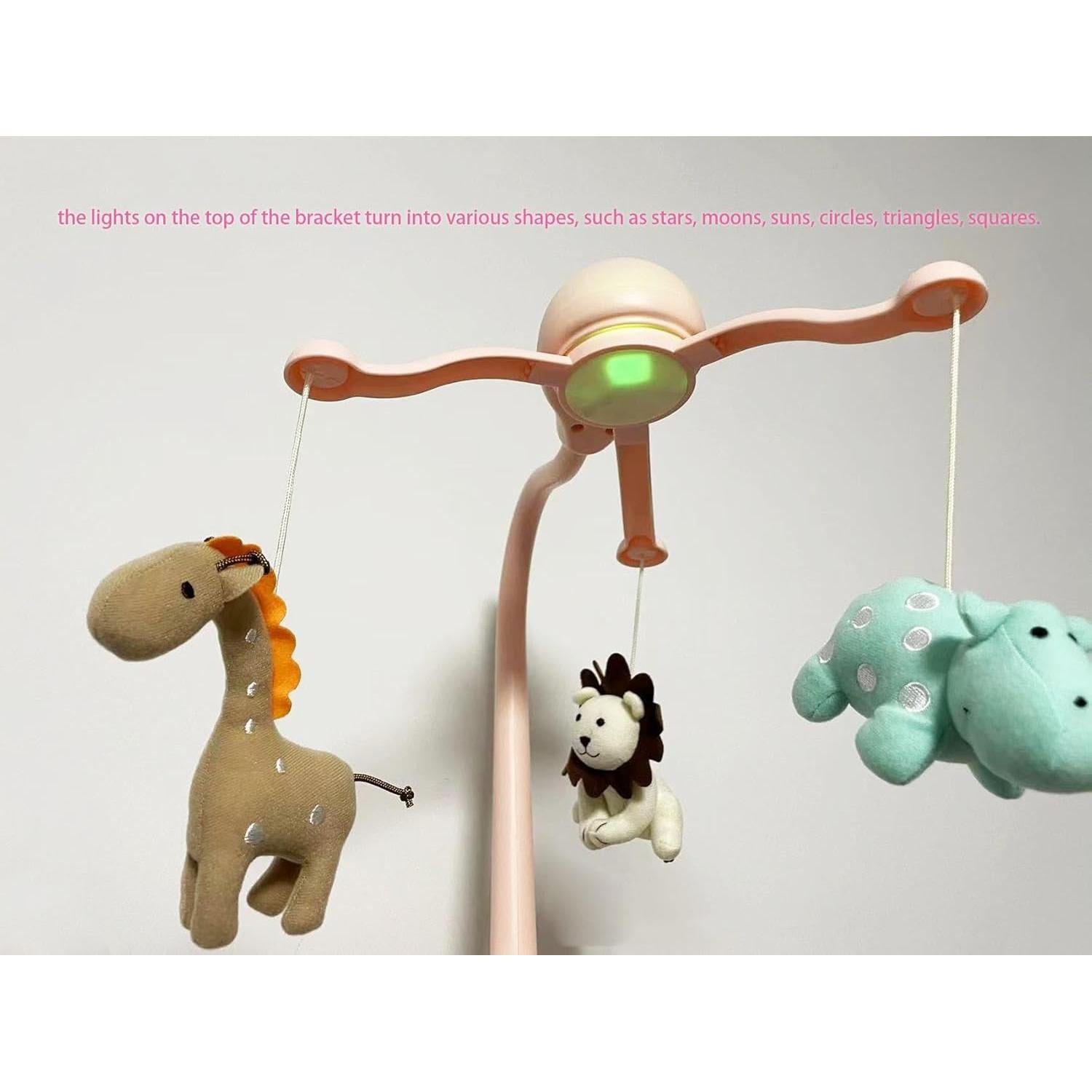 Móvil para Cuna Rosa Hougyi con Música y Proyector de Estrellas