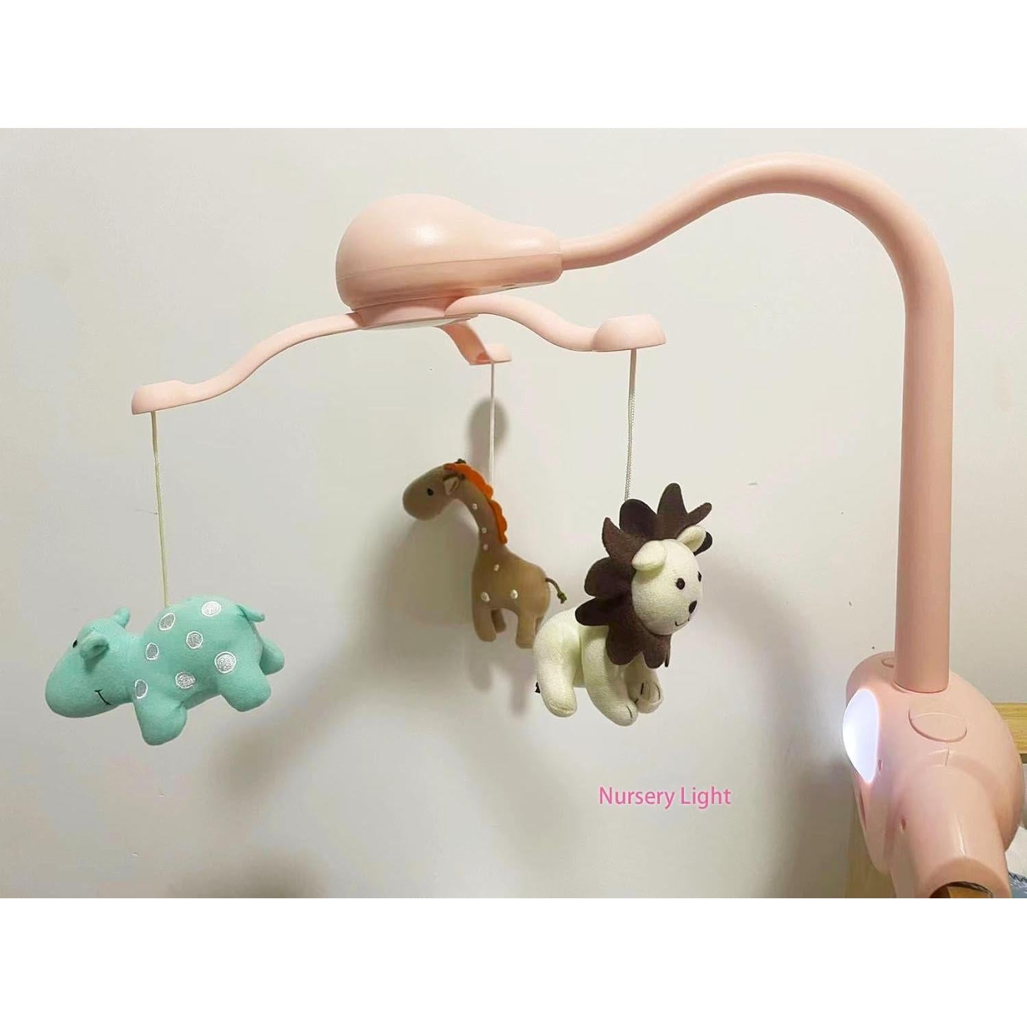 Móvil para Cuna Rosa Hougyi con Música y Proyector de Estrellas