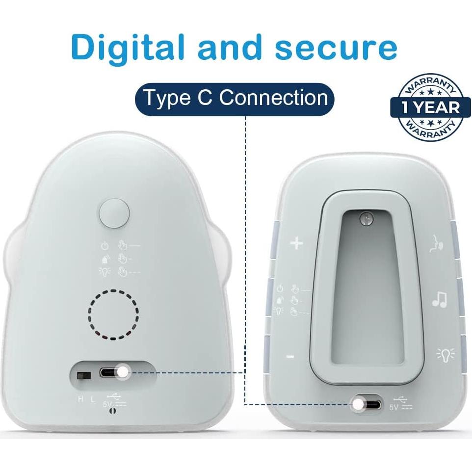 Monitor de Bebé de Audio Crown TimeFlys, Temperatura y Cuna