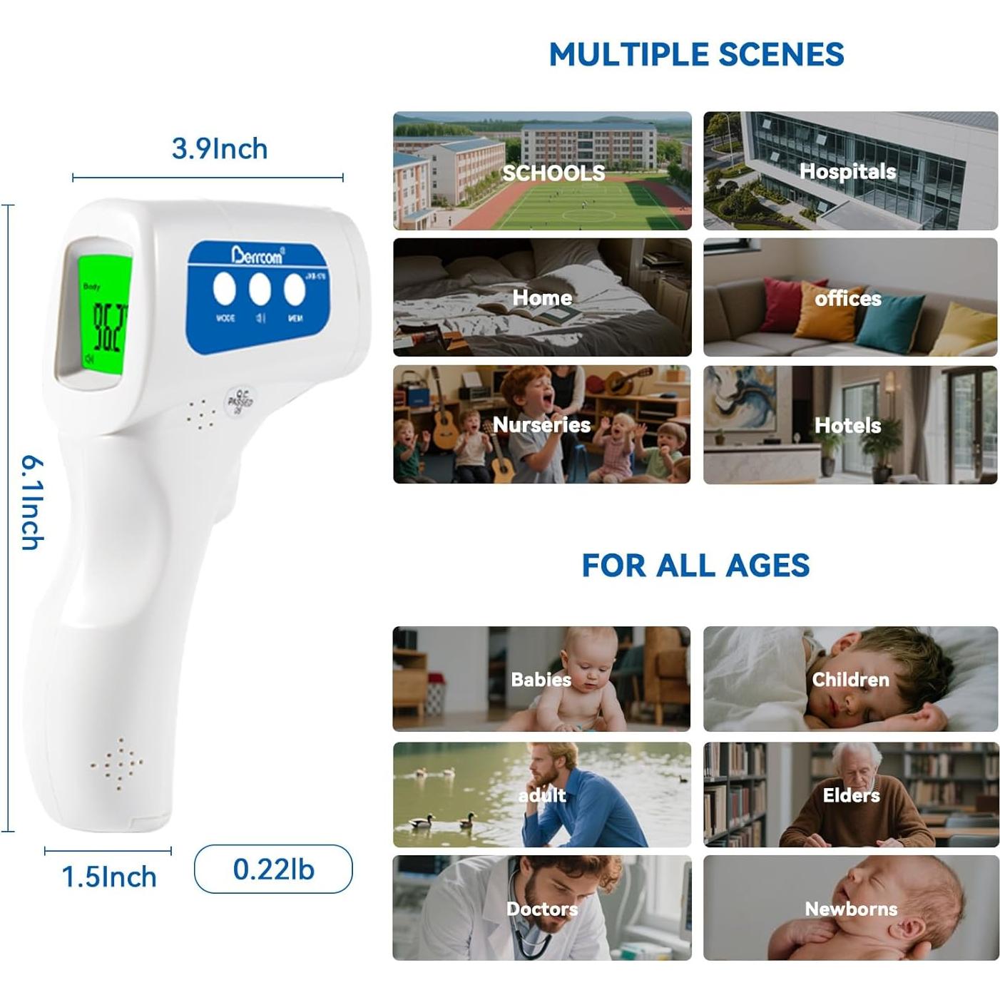Termómetro Infrarrojo Sin Contacto Berrcom JXB-178 3 en 1