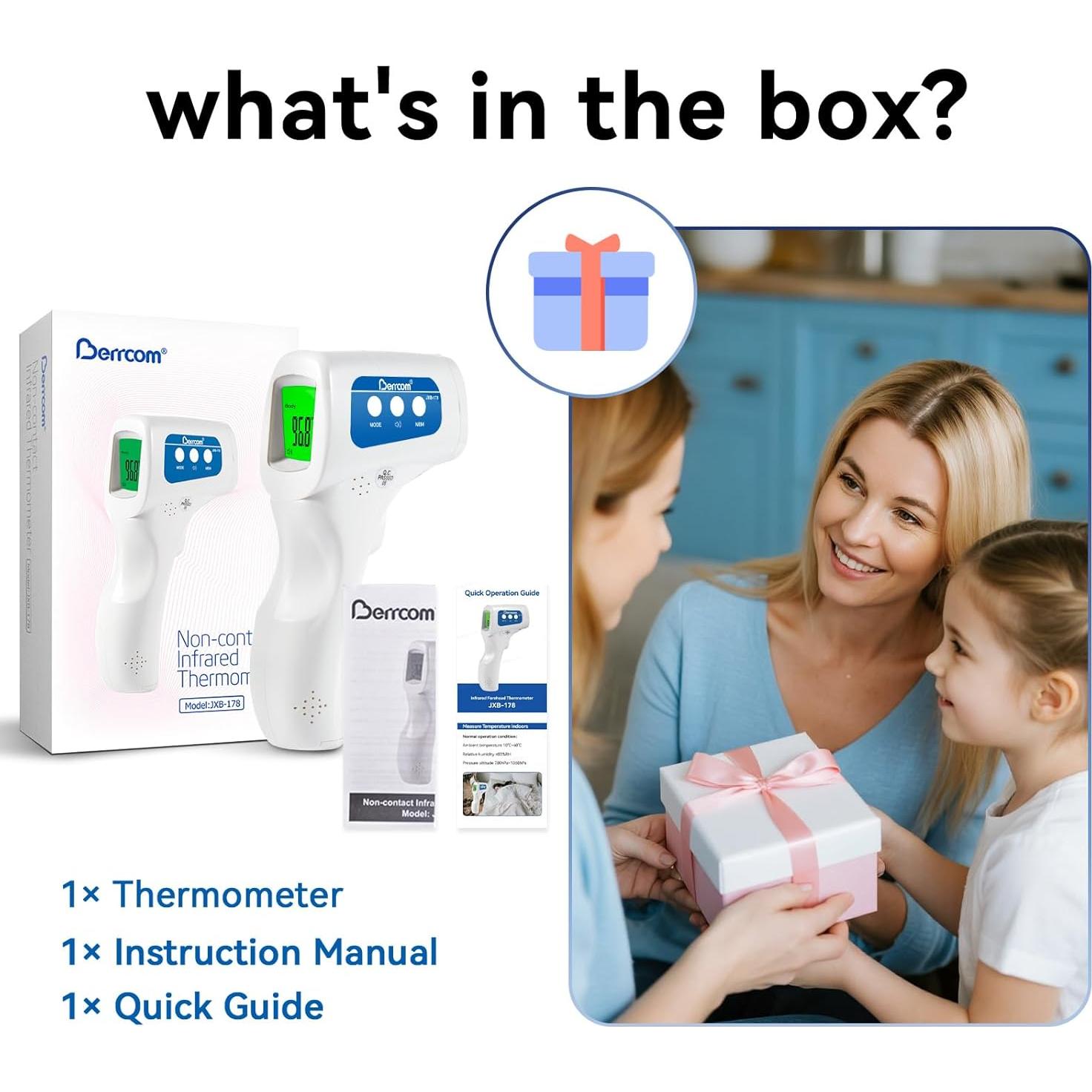 Termómetro Infrarrojo Sin Contacto Berrcom JXB-178 3 en 1