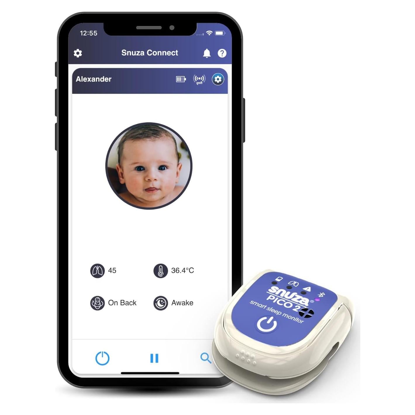 Monitor de Sueño Inteligente Snuza Pico 2 - Alarma y App