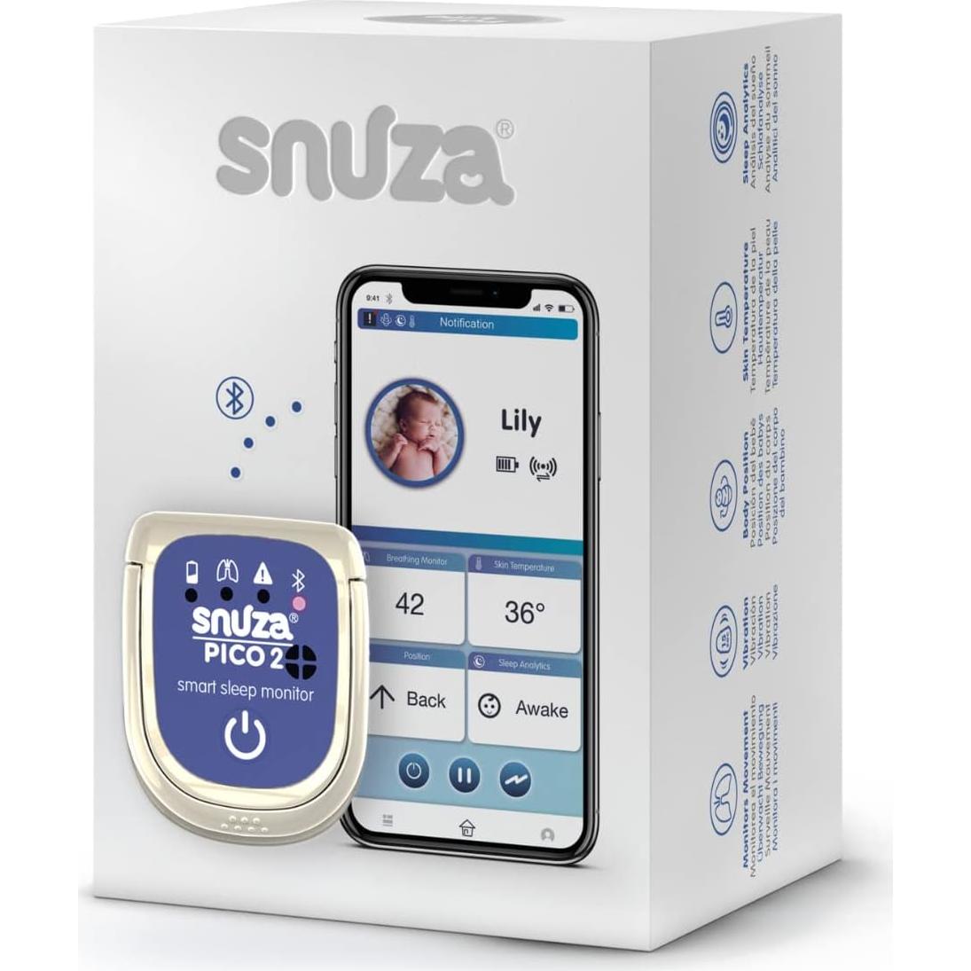 Monitor de Sueño Inteligente Snuza Pico 2 - Alarma y App