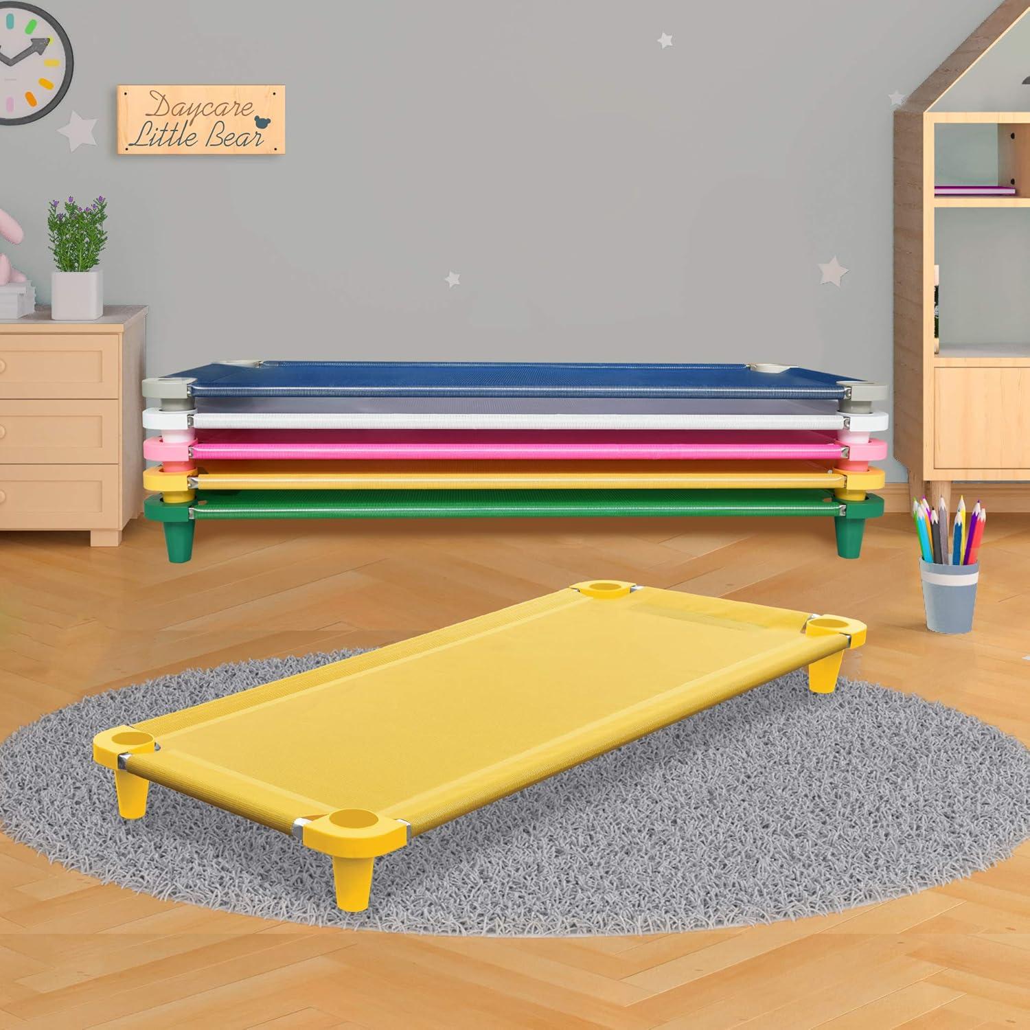 Cama de Siesta Acrimet para Niños Apilable 132 cm Amarilla